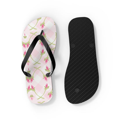 Customizable: Chic Floral Flip Flops for Summer Fun, Beach Vacation Sandals, Garden Party Footwear, Stylish Slip-Ons, Spring Accessories