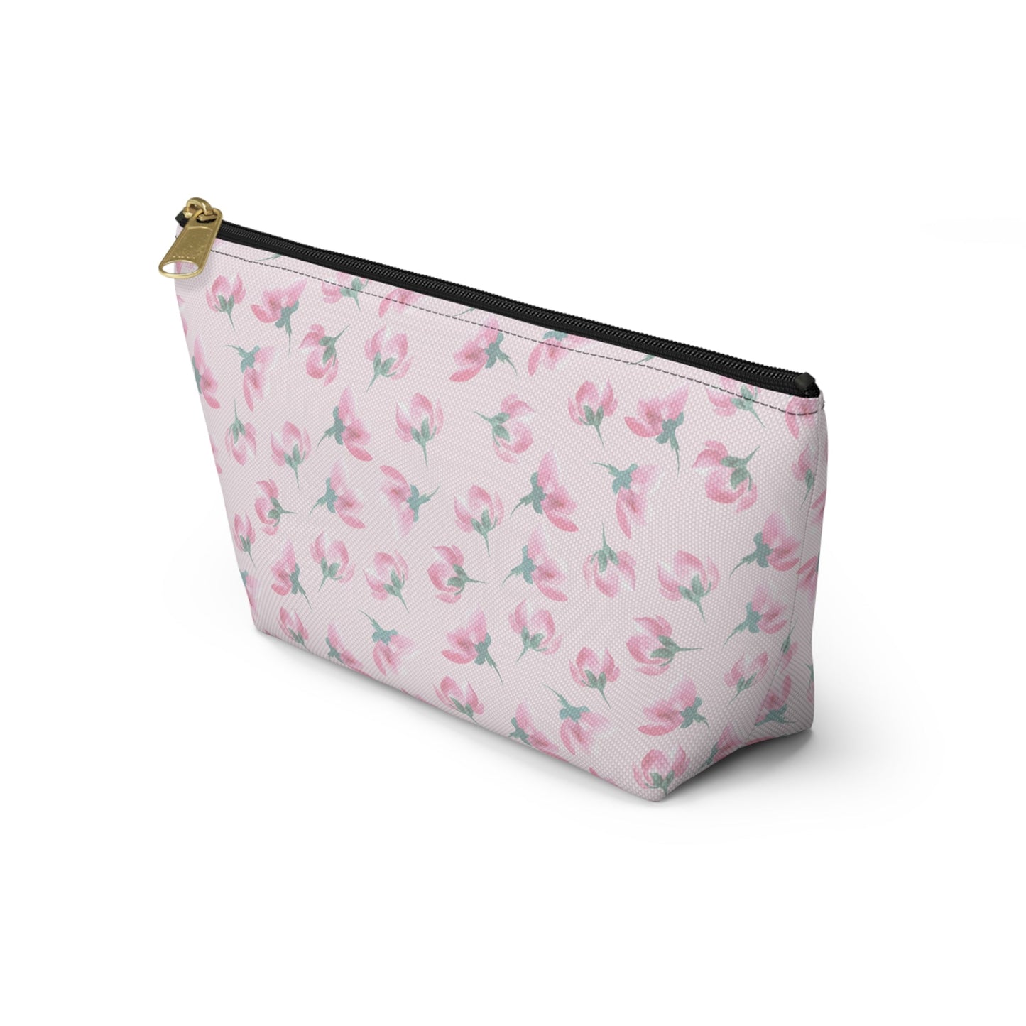 Customizable: Floral Accessory Pouch, Makeup Bag, Travel Case, Pink Flower Pouch, Gift for Her, Cosmetic Clutch, Everyday Organizer