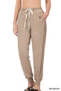 ZENANA Pigment Dye Drawstring Waist Jogger Pants