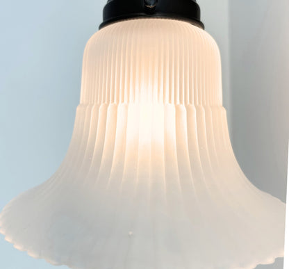 Large Antique Super Flare Frosted Glass Wall Sconce