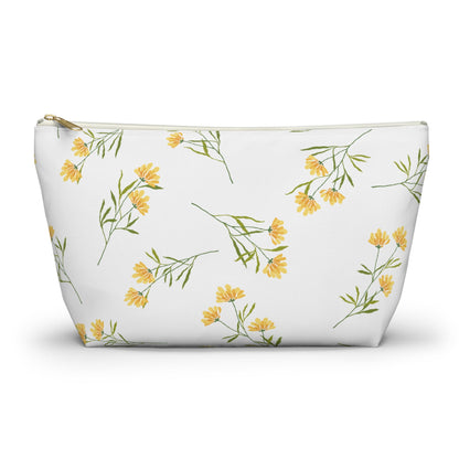 Customizable: Floral Accessory Pouch, Cute Makeup Bag, Travel Organizer, Gift for Her, Spring Flowers, Eco-Friendly Storage
