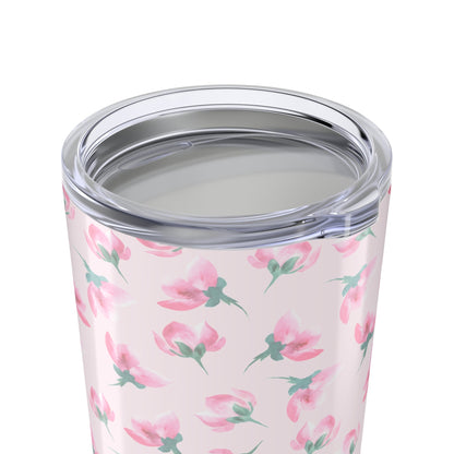 Customizable: Floral Tumblers for Daily Sips, Personalized Travel Mugs, Cute Tumbler Gift, Mother's Day Present, Pink Flower Drinkware