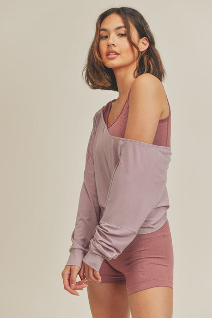Long Sleeve Twist Back Crop Top