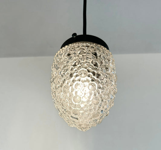 Antique Style "Torpedo" Tinted Teardrop Hobnail Pendant