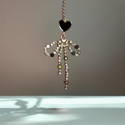 Black Bling Bow Charm - Tumbler Handle Charm