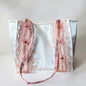 Chic Mini Silk Handbag – White and Pink