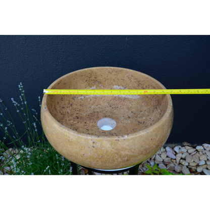 HANDCRAFTED NOCE BROWN TRAVERTINE SINK