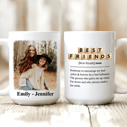 Custom Photo Mug - You Always Make Me Smile - Personalized Gift for Best Friends, Besties