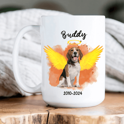 Memorial Custom Photo Mug - Always Stay In My Heart - Personalized Sympathy Gift for Loss of Dog, Pet