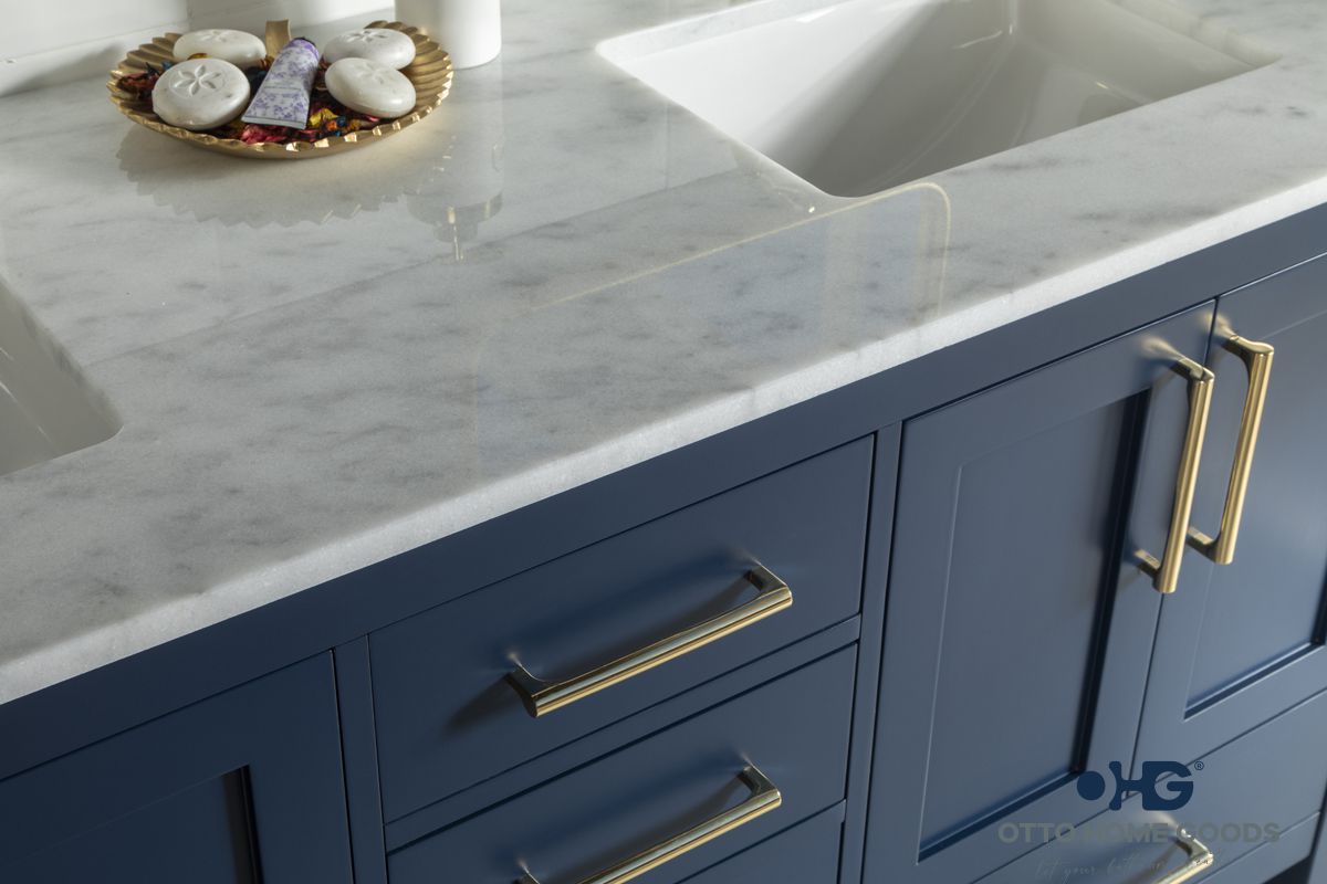Ashley 60" Blue Double Bowls Bathroom Cabinet