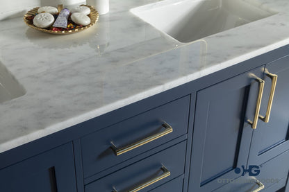 Ashley 60" Blue Double Bowls Bathroom Cabinet