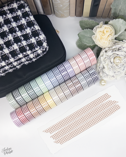 Milk Tea Classic Grid 15mm washi