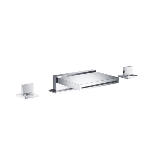 Flusso 160.2410CF 3 Hole Deck Mount Cascade/Sheet Flow Roman Tub Faucet