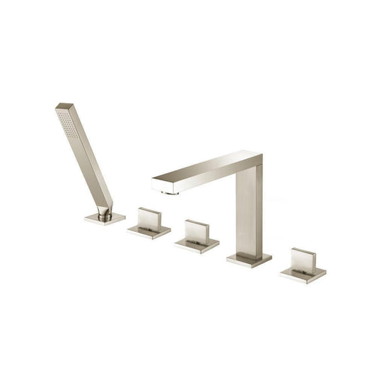 Flusso 160.2420 Five Hole Deck Mounted Roman Tub Faucet With Hand Shower