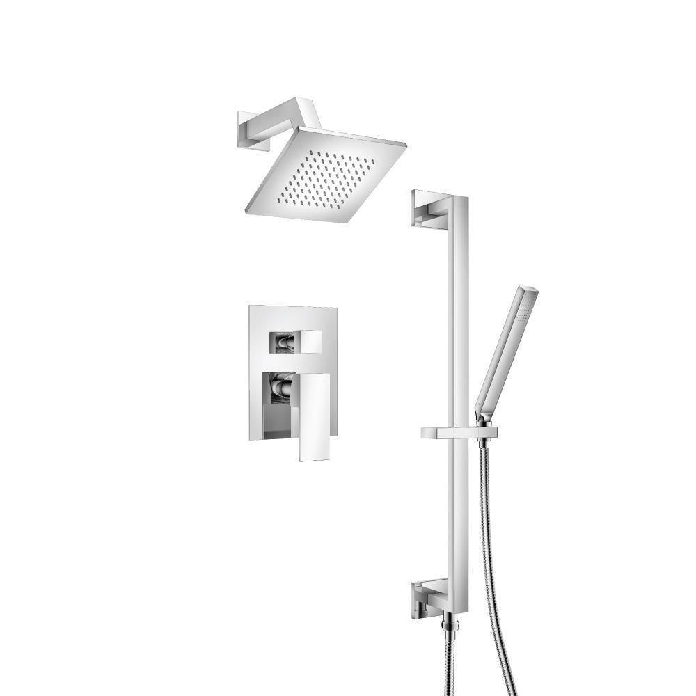 Flusso 160.3400 Two Output Shower Set With Shower Head, Hand Held And Slide Bar