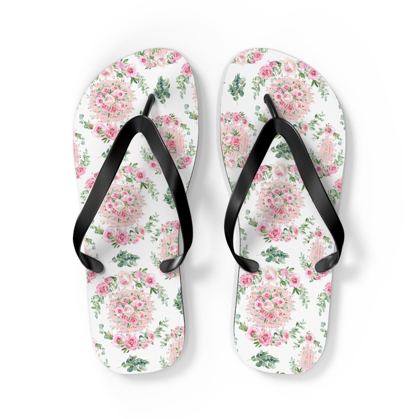 Customizable: Floral Aesthetic Flip Flops, Trendy Beachwear, Vacation Vibes, Dorm Shoes, Shower Shoes