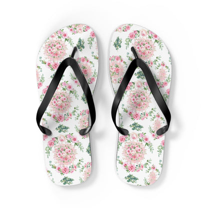 Customizable: Floral Aesthetic Flip Flops, Trendy Beachwear, Vacation Vibes, Dorm Shoes, Shower Shoes