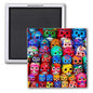 MEXICAN SUGAR SKULLS 2x2 SQUARE MAGNET