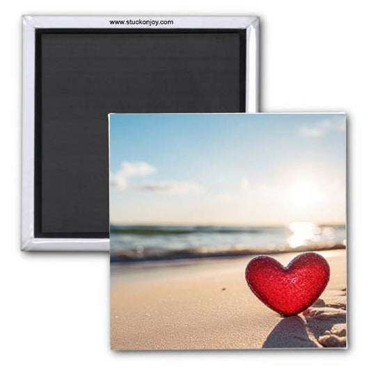 MY HEART IS AT THE BEACH 2x2 MAGNET