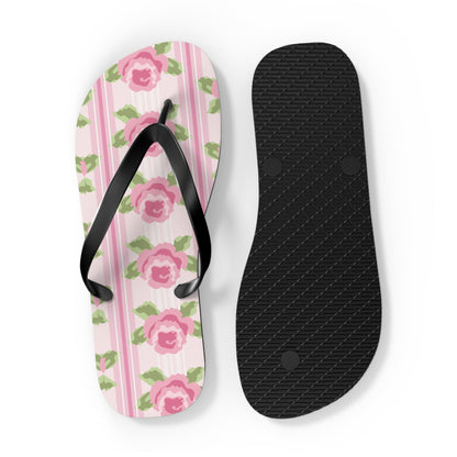 Customizable: Floral Flip Flops, Cute Summer Sandals, Beach Footwear, Vacation Essentials, Flower Printed Rubber Flip Flops