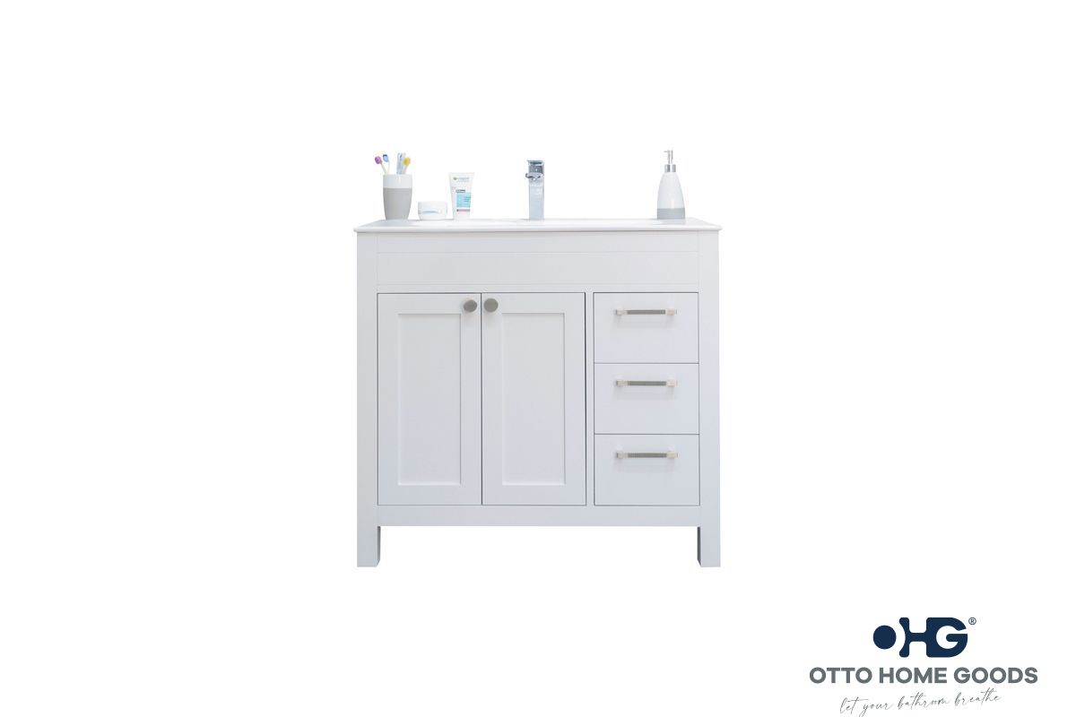 Aria White 36" Bathroom Cabinet