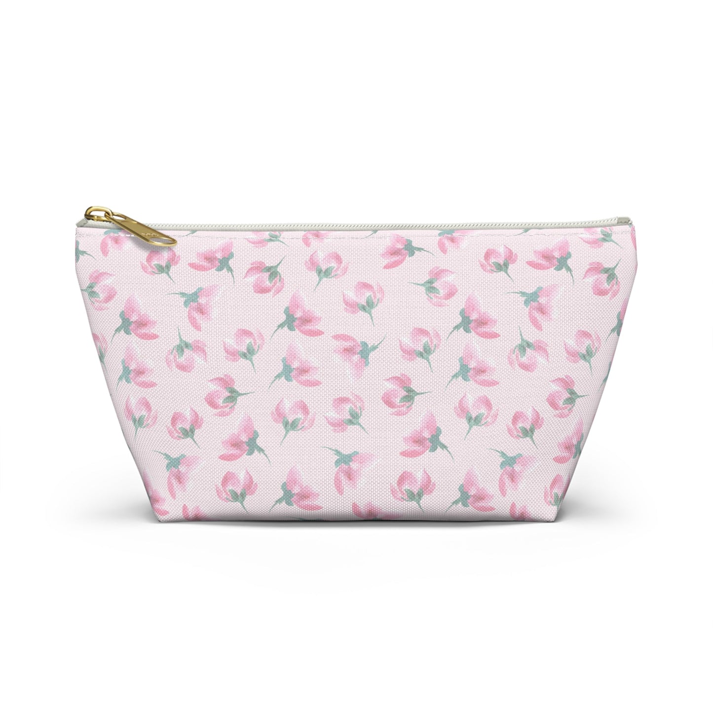 Customizable: Floral Accessory Pouch, Makeup Bag, Travel Case, Pink Flower Pouch, Gift for Her, Cosmetic Clutch, Everyday Organizer