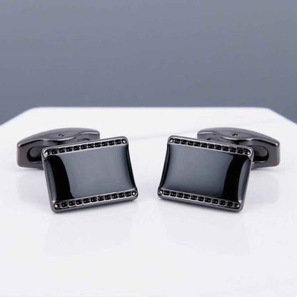 Mens Black Cufflinks - Stylish Grey Copper Sleeve Studs for a Dapper Look
