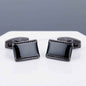 Mens Black Cufflinks - Stylish Grey Copper Sleeve Studs for a Dapper Look