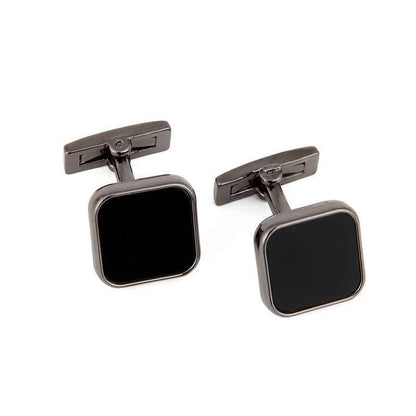 Mens Black Cufflinks - Stylish Grey Copper Sleeve Studs for a Dapper Look