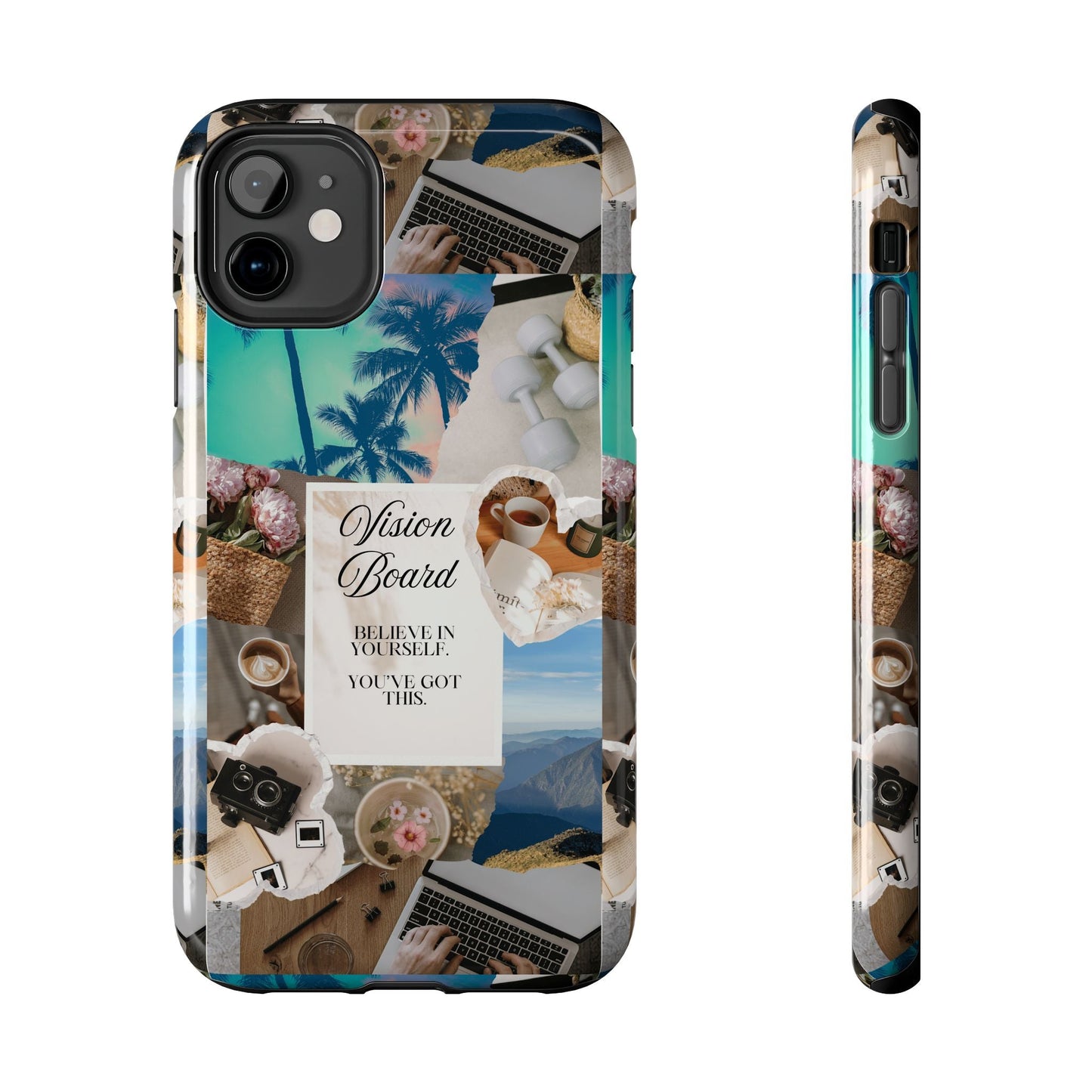 Inspiring Vision Board Phone Case, Motivational Tough Case, Adventurous Gift for Her, Self-Care, Dream Big, Unique Phone Accessory