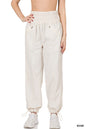 ZENANA Windbreaker Smocked High Waistband Jogger Pants