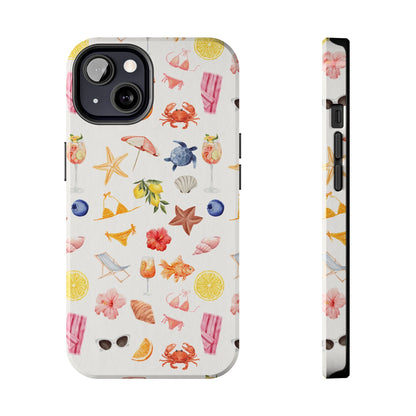 Customizable: Tropical Summer Phone Case, Vivid Coastal Design, Perfect Gift for Beach Lovers, Vacation Memories, Durable Tough Cases
