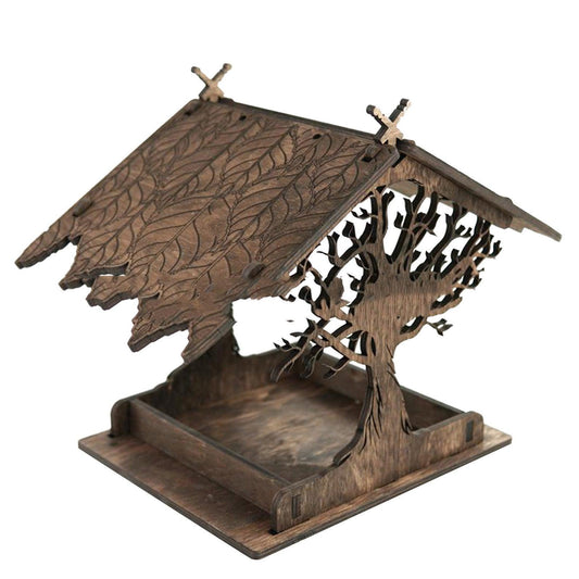 Rustic Woodland Hanging Bird Feeder - Charming Outdoor Garden Decor | Kitchen + Metal
