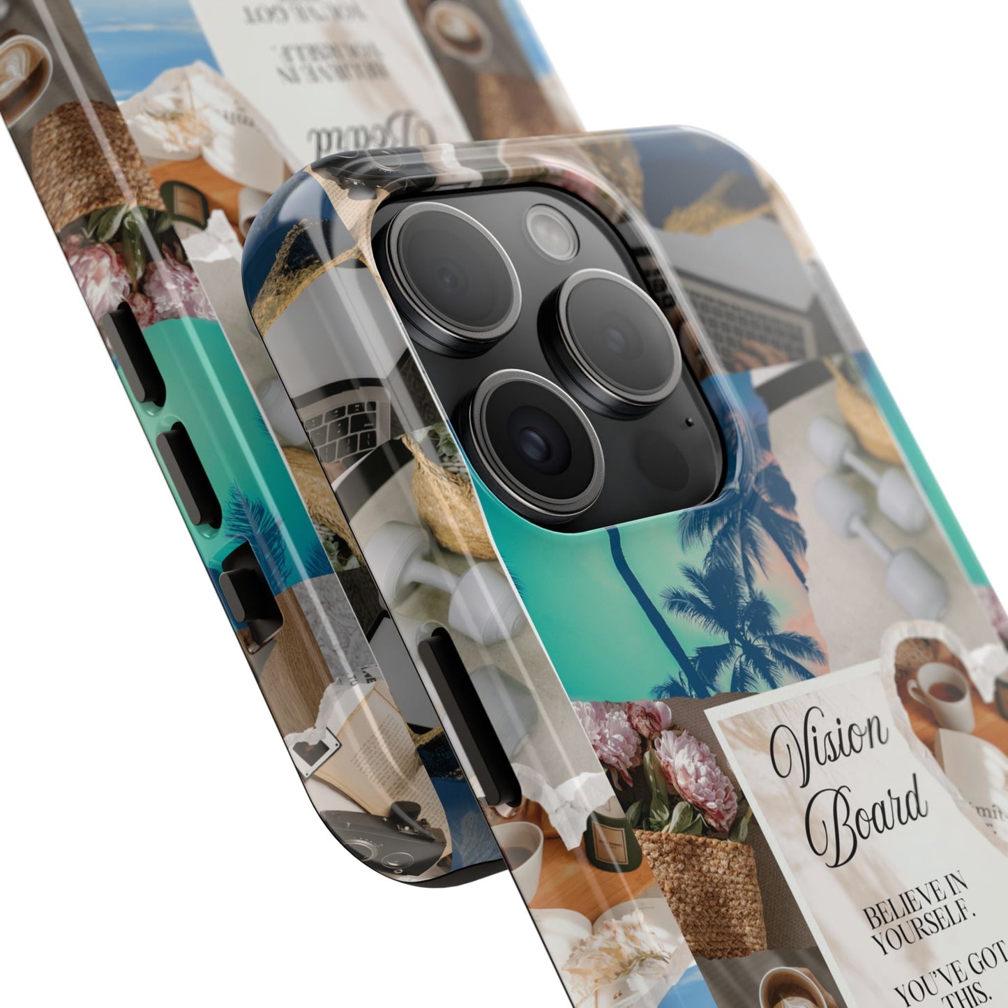 Inspiring Vision Board Phone Case, Motivational Tough Case, Adventurous Gift for Her, Self-Care, Dream Big, Unique Phone Accessory