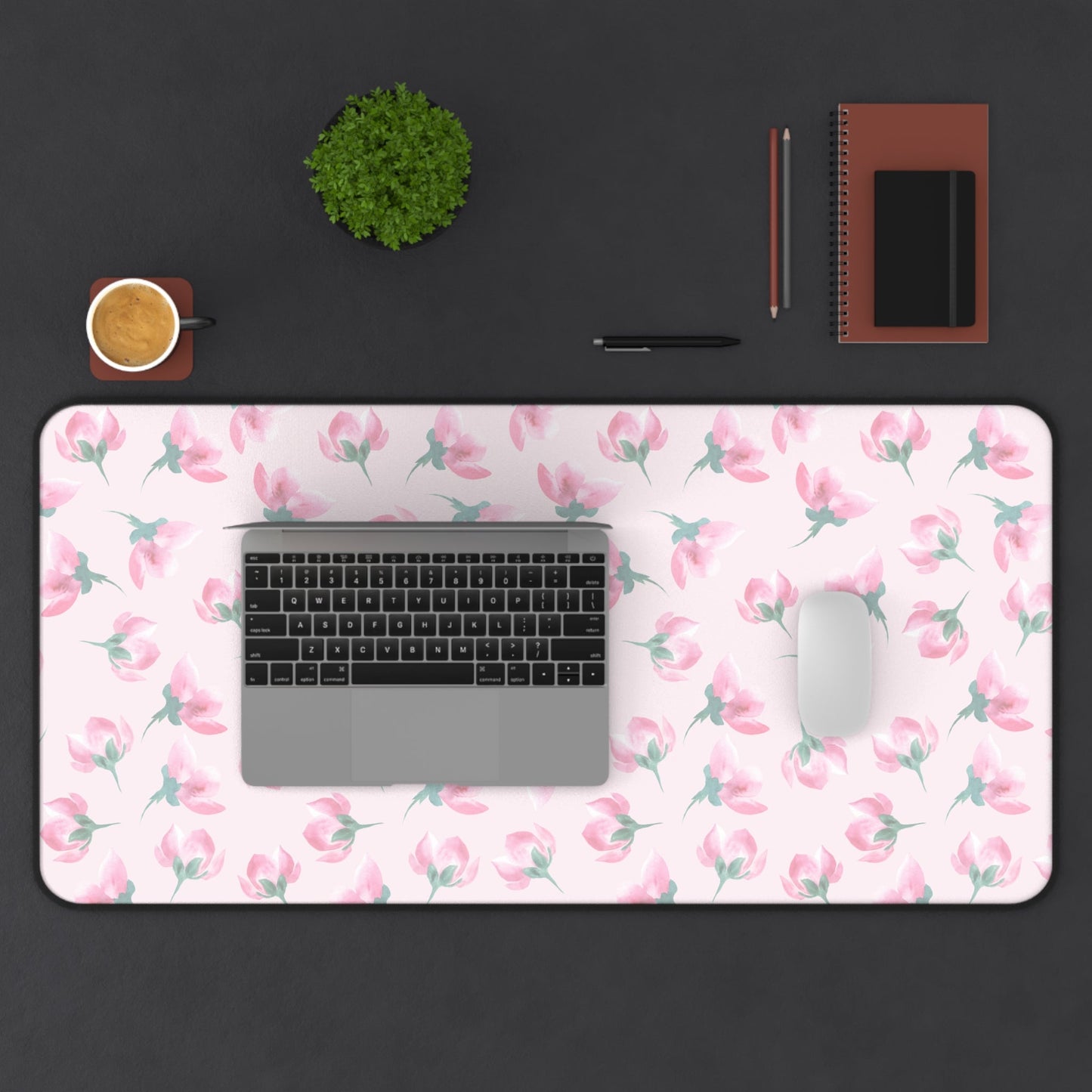 Customizable: Floral Desk Mat - Pink Blossom Mouse Pad, Office Decor, Gift for Home Office, Cute Workspace Accessories, Mother's Day Gift