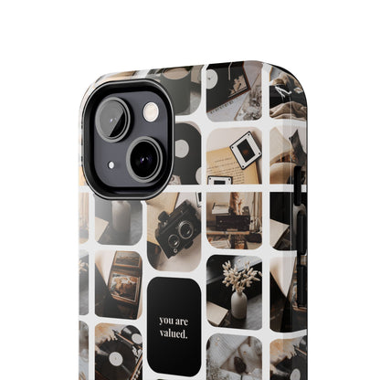 Retro Collage Phone Case - You Are Valued, Durable Protection for Your Device, Thoughtful Gift for Friends & Family, Perfect for Any [...]