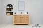Catalina 48" Natural Oak Bathroom Vanity with Quartz Top & Black Hardware