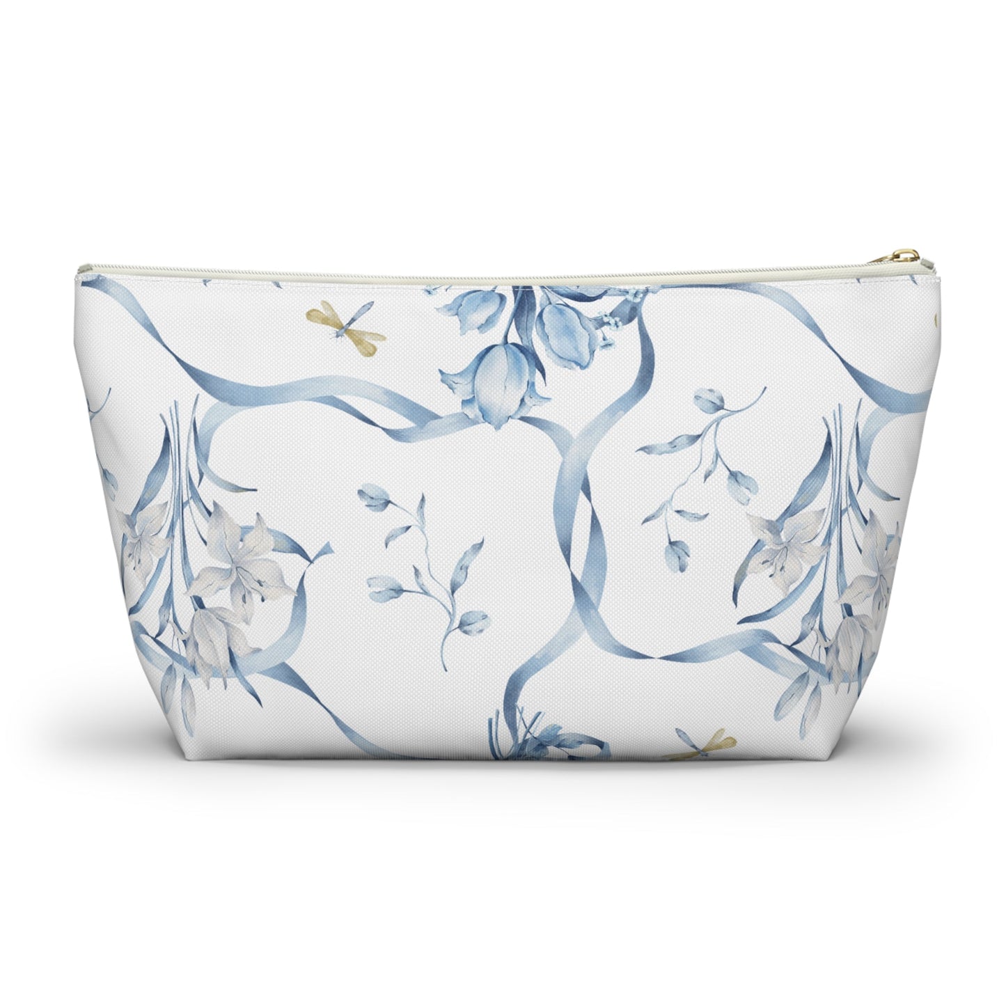 Customizable: Floral T-bottom Accessory Pouch | Gift for Her, Makeup Bag, Travel Organizer, Storage Solution, Spring Decor