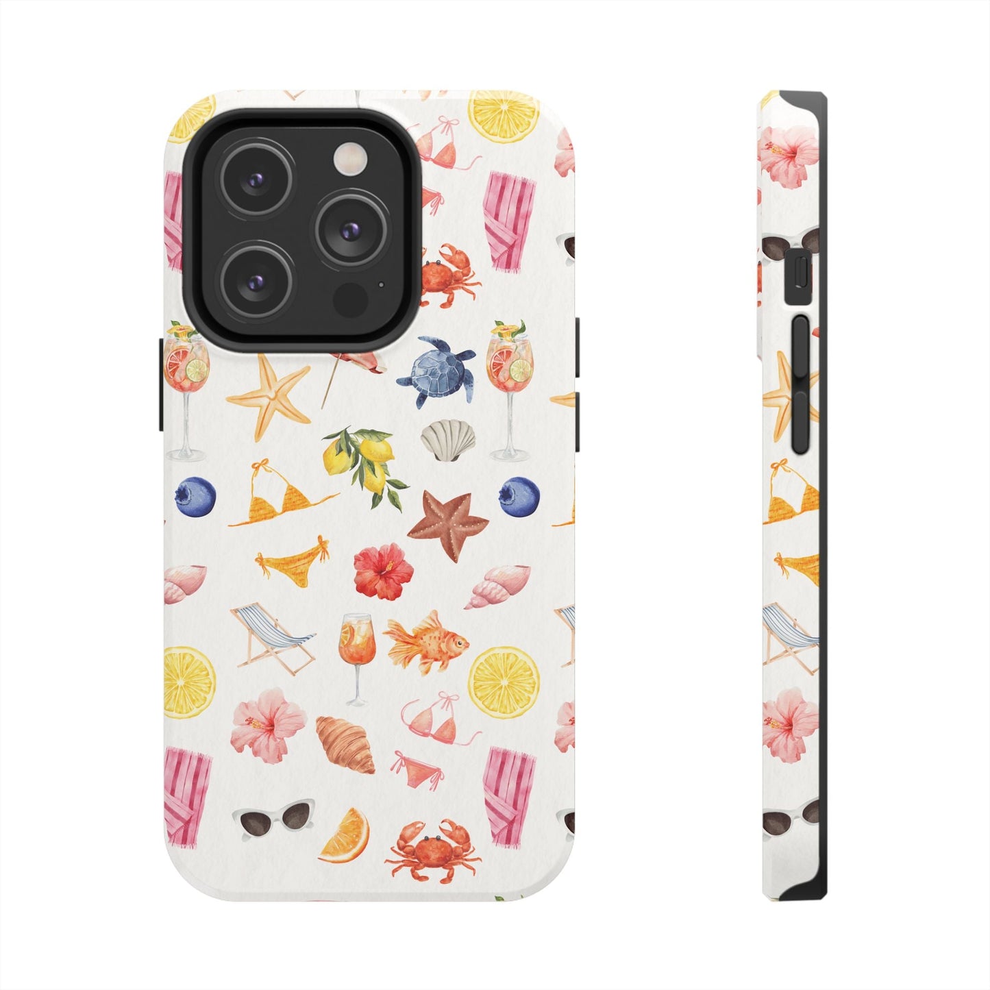 Customizable: Tropical Summer Phone Case, Vivid Coastal Design, Perfect Gift for Beach Lovers, Vacation Memories, Durable Tough Cases