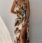 V-neck Slit Sling Dress - Summer Fashion Sexy Slim Suspender Dresses for Women