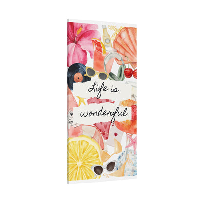 Life is Wonderful Canvas Wall Art, Colorful Decor, Inspirational Gift, Home Display, Summery Wall Art, Motivational Print