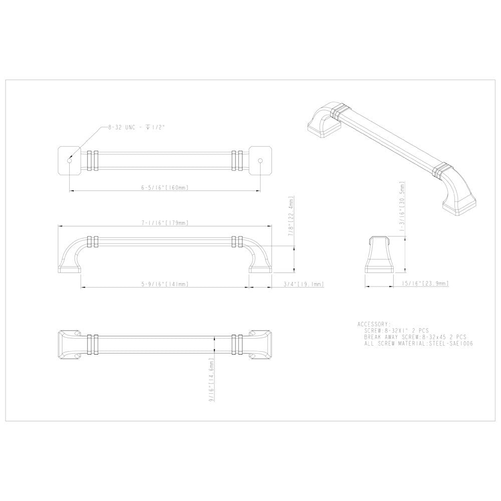96 mm Center-to-Center Satin Nickel Ella Cabinet Pull