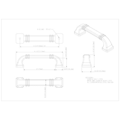 96 mm Center-to-Center Satin Nickel Ella Cabinet Pull
