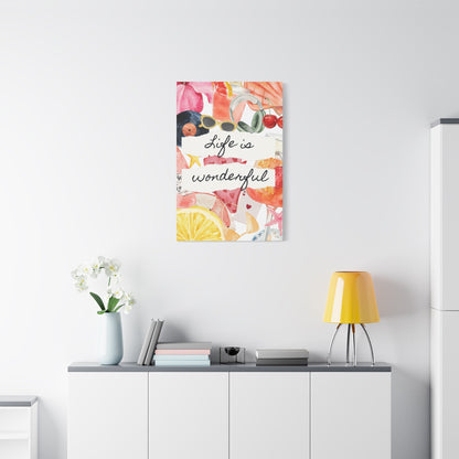 Life is Wonderful Canvas Wall Art, Colorful Decor, Inspirational Gift, Home Display, Summery Wall Art, Motivational Print
