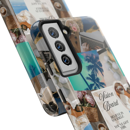 Inspiring Vision Board Phone Case, Motivational Tough Case, Adventurous Gift for Her, Self-Care, Dream Big, Unique Phone Accessory