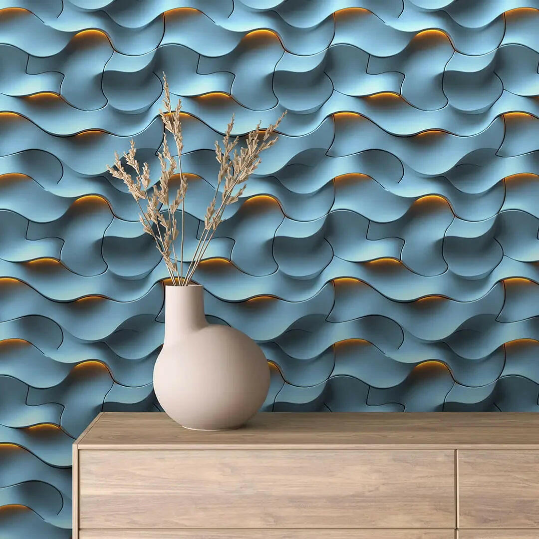 Luminous Azure Tides Wall Panels