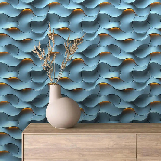 Luminous Azure Tides Wall Panels