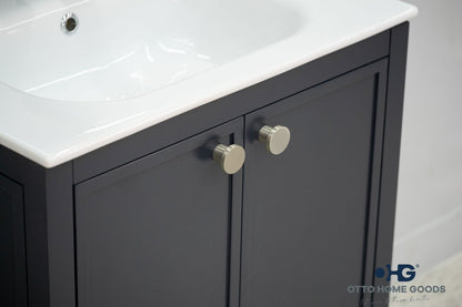 Frame 24" Dark Gray Bathroom Vanity with Integrated Sink & Brushed Nickel Hardware