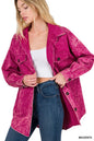 ZENANA Premium Cotton Woven Vintage Washed Shacket