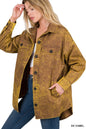 ZENANA Premium Cotton Woven Vintage Washed Shacket